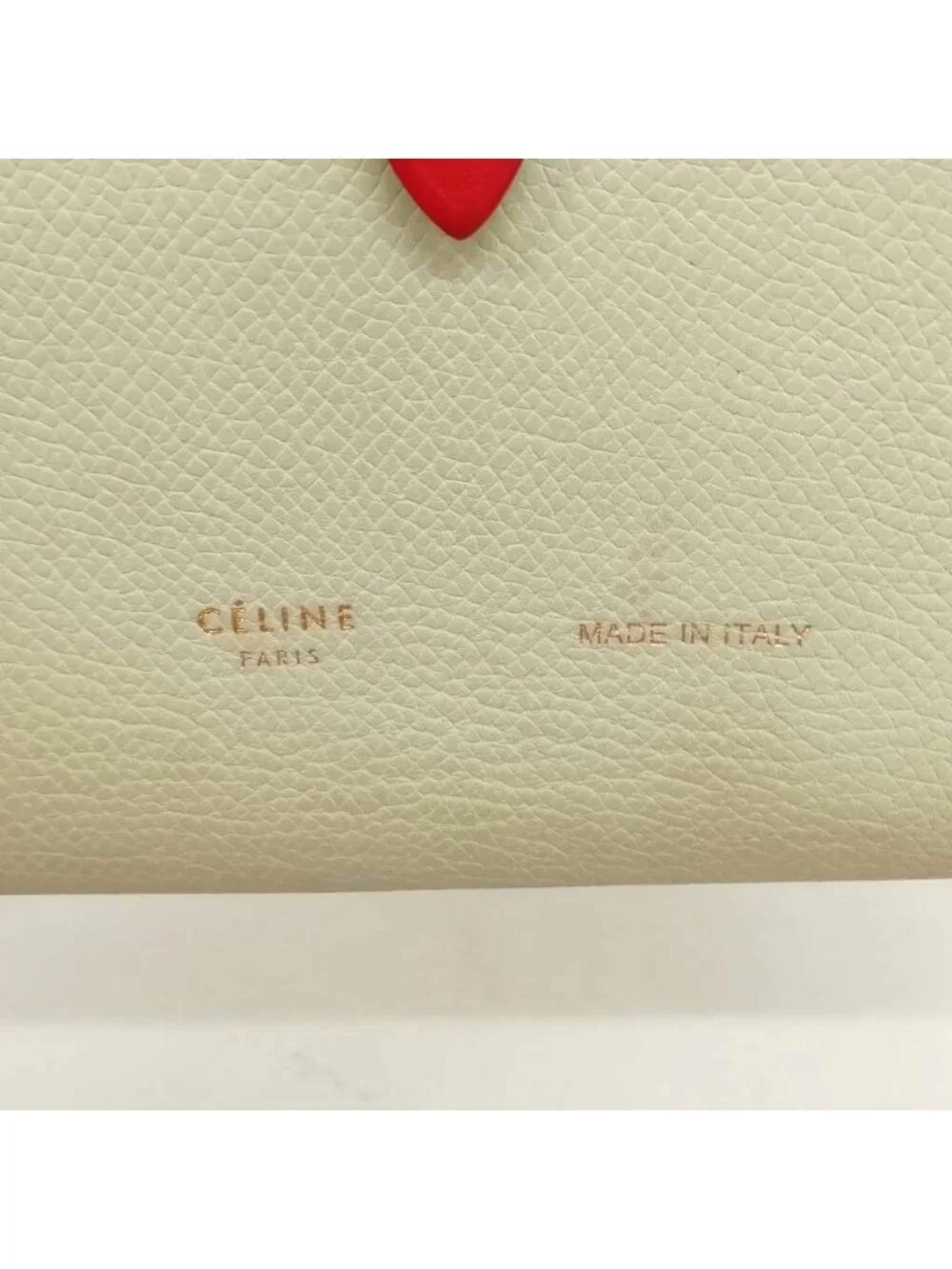 Celine Large Strap Wallet Bifold Ivory